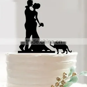 Just Arrival Wedding Acrylic Cake Topper Silhouette Bride and Groom Decoration thumbnail-5