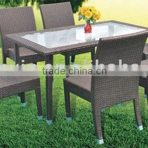 Rattan Table and Chair thumbnail-1