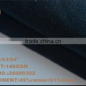 Factory Directly Sale 49% Ramie and 51% Linen Woven Fabric Plain Dyeing Fabric Ready for Shirt and Home Textile thumbnail-2