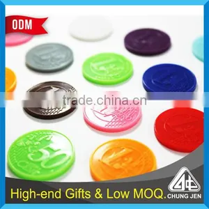 Best Selling Custom Embossed Supermarket Trolley Plastic Caddy Coin thumbnail-6