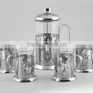 French Press Set Glass and Stainless Steel Tea Coffee Maker thumbnail-1