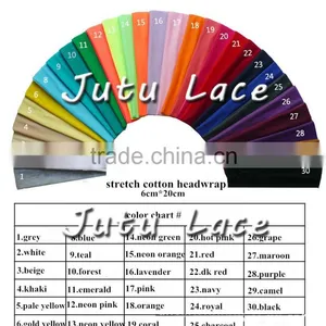 New!! Stretch Cotton Head Wraps, Solid Color Elastic Headbands Wholesale thumbnail-1