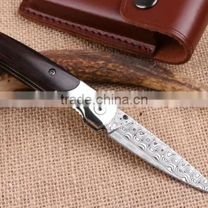 OEM Hunting Knife Application Custom Made Damascus Folding Knife thumbnail-3