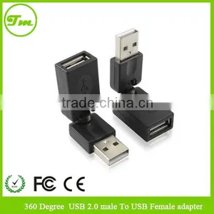 USB 2.0 360 Degrees Male to Female Cable Adapter Connector thumbnail-1