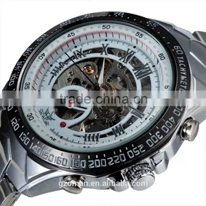 Sewor Silver Stainless Steel Mens Automatic Wrist Watch Casual Bracelet Mechanical Watch thumbnail-4