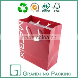 Fashion Red Color Apparel Shopping Paper Bag With Logo Printing thumbnail-1