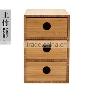 2015 Economic Fashion Custom Wood Box 3 Layers Drawer Bamboo Storage Box thumbnail-4