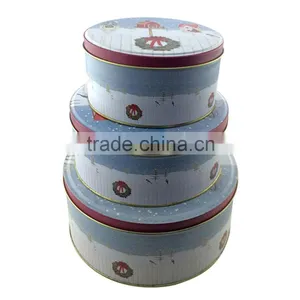 Custom Printing Blank Empty Round Tin Box Set thumbnail-1