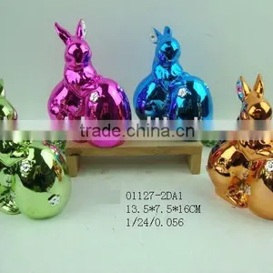 2012 Ceramic Easter Electroplating Rabbit thumbnail-1
