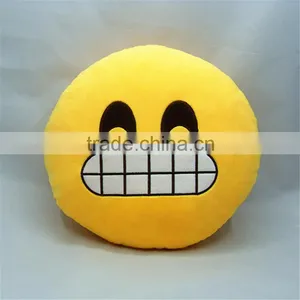 Eco Friendly Soft Plush Emoji Pillow,face With Cheese Smile/Grin Emoji Pillow thumbnail-1