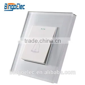 EU/UK Standard Toughened Glass Panel Push Doorbell Switch thumbnail-1