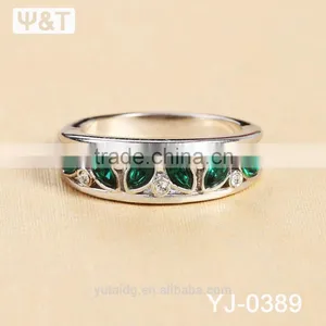 Jingli Jewelry Hot Sale Green Stone Silver Ring (YJ-389) thumbnail-2
