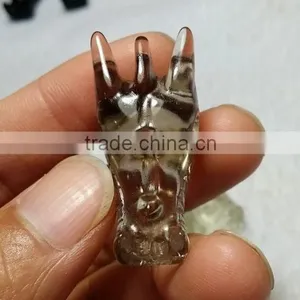 Cute Natural Smoky Quartz Crystal Dragon Skull for Sale,carving Head thumbnail-3