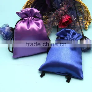 Wholesale China Luxury Drawstring Closure Satin Hair Extensions Bag With Customzied Logo Printed thumbnail-5