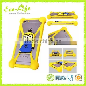 Universal Silicone Bumper Case Cover With Cartoon Slap Holder thumbnail-1