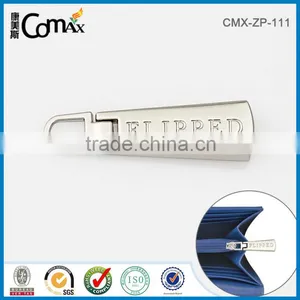 Fancy Custom Logo Curved Metal Zipper Ends Puller For Bag Accessories thumbnail-3
