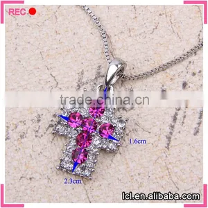 Low Price Christian Cross Necklace, Hot Sale Imitation Crystal Necklace thumbnail-5