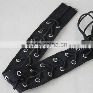 100% Cotton Lace Matal Eyelet Embroidery Lace Trim in Black Color for Ladies thumbnail-4