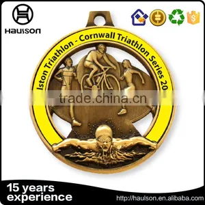 2d Four Stars Artistic Awards Shiny Glowing Matte Gymnastics Achievement Novelty Copper Metal Medal thumbnail-3