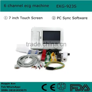 7 Inch Touch Screen 12 Lead Resting 6 Channel Electrocardiograph ECG Machine EKG Monitor With PC Sync Software Multi-language thumbnail-1
