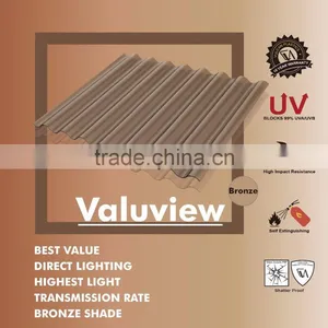 Extruded Color Corrugated Plastic Polycarbonate Roofing Sheet (Valuview Bronze ROMA) thumbnail-1