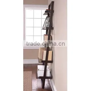Leaning Ladder 5-Shelf Bookcase Metal Book Shelf thumbnail-2