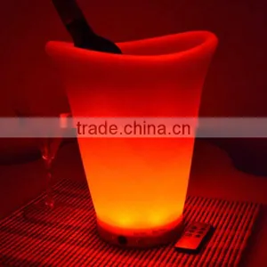 Bar Decoration Acrylic Rechargeable Led Plastic Oval Ice Bucket thumbnail-1