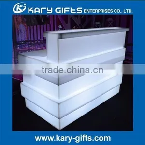 2017 Modern PE Plastic Bar Table Set High Bar Cocktail Table White Plastic LED Furniture Led Bar Table thumbnail-6