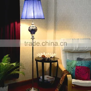 Blue Color Artistic Glass Silver Plated Hardware Base Floor Lamp thumbnail-1
