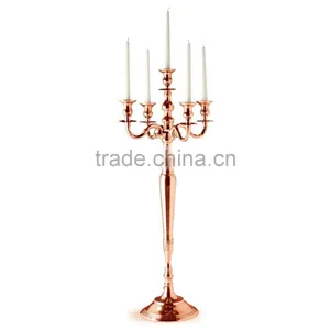 New Arrival ! Rose Gold Candelabra, Copper Candelabra For Wedding Decoration, Candle Holder Centerpiece thumbnail-1