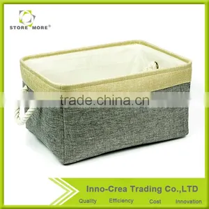 Store More / OEM Weaving Foldable Sundry Storage Bin With Cotton Rope Handle thumbnail-1