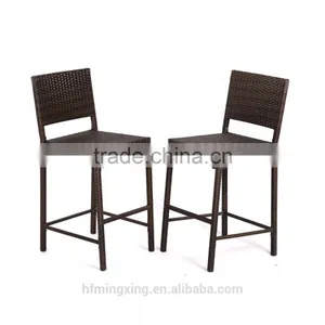 2 Pcs Outdoor All Weather Brown Wicker Chairs thumbnail-1