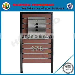 New Stainless Steel Letterbox With Wood-Plastic Composites Panel HPB164 thumbnail-1