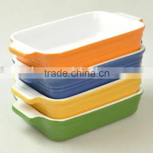 Colored Porcelain Bakeware, Baking Dish With Handles thumbnail-1