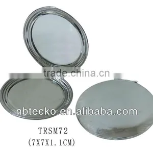 Stainless Steel Round Shape Pocket Mirror Foldable Make up Mirror thumbnail-1
