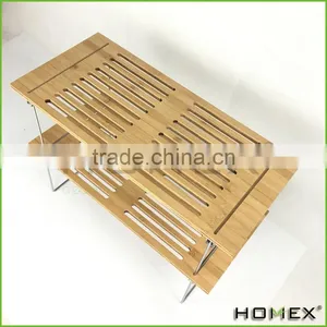 Bamboo Stacking Shelf Rack /decorative Corner Shelf Homex-BSCI thumbnail-1