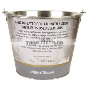 Christmas Metal Ice Bucket / Gift Tin Bucket / Metal Beer Bucket thumbnail-5