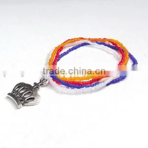 Hot New Bestselling Product Wholesale World Cup Soccer Dutch Flag Charm Bracelet Four Beaded Bracelets Made in China thumbnail-1