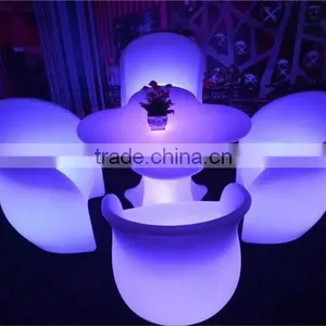 New Product High Quality PE Led Light Dinning Chair Sets / Bar Led Furniture Light up Leisure Chairs Sets thumbnail-3