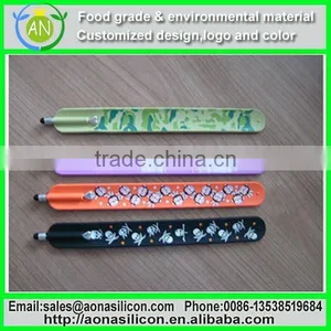 Printed Silicone Stylus Pen With Slap Bracelet for All Touchable Mobile Phone & Tablet for Promotion Gift thumbnail-1