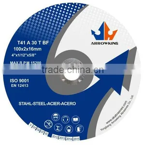 4'' 100x2x16mm T41 Flat Cutting Wheel for Cutting Stainless Steel thumbnail-1