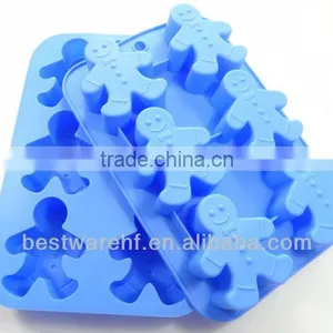 Cheapest Silicone Rubber 6 Cups Snowman Christmas Silicone Cake Molds, thumbnail-1
