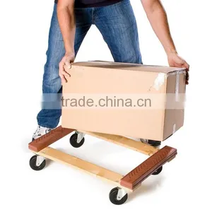 Hardworking Rubber Capped Hardwood Tool Cart Moving Dolly thumbnail-1