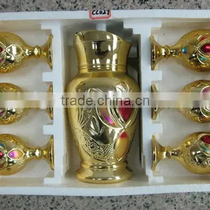 JK018 7pcs Glass Drinking Set With Deco thumbnail-1