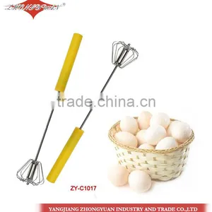 Wholesale 14-inch Stainless Steel Rotary Egg Beater Food Grade Whisk With Hand Push thumbnail-1