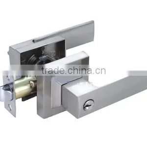 Satin Nickel Zinc Alloy Handle Toilet Italian Door Lock thumbnail-2