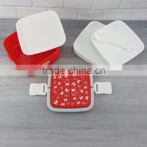 Double Layers Portalbe Square Plastic Tiffin Lunch Box thumbnail-3