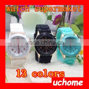 UCHOME Fashion Women's Geneva Silicone Jelly Gel Quartz Analog Wrist Watch China Cheaper Watches thumbnail-3