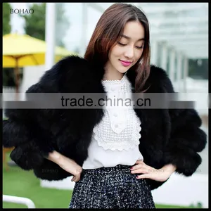 Hot-sales Popular Style Red Faux Fox Fur Woman Coat thumbnail-5