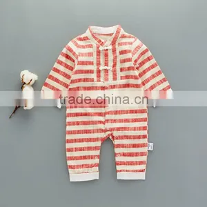 Chinese Style Baby Clothes Boy Cotton Striped Evening Jumpsuits for 0-2 Years Old Baby thumbnail-2